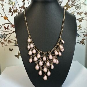 Elegant Pink Teardrop Necklace